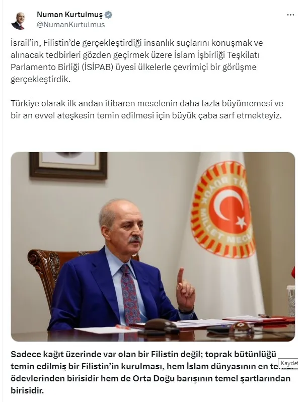 tbmm-baskani-numan-kurtulmustan-israile-tepki-sesimizi-zalimlerin-korkacagi-kadar-cikartmak-zorundayiz-1697468994706.jpg TBMM Başkanı Numan Kurtulmuş'tan İsrail'e tepki: Sesimizi zalimlerin korkacağı kadar çıkartmak zorundayız - 1