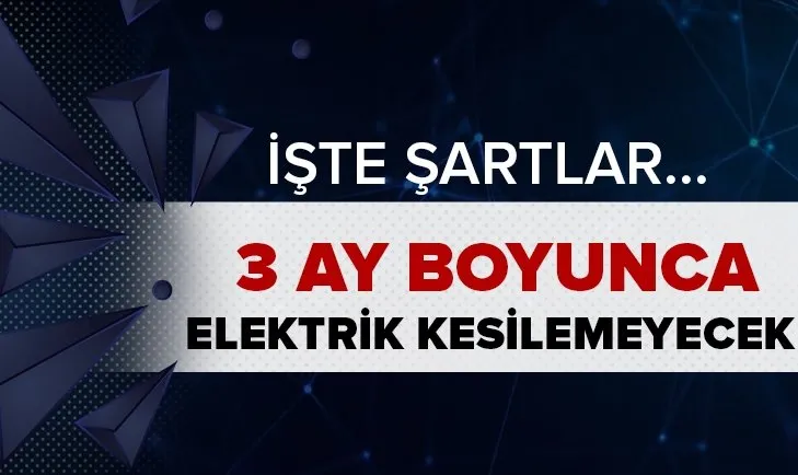 3 ay elektrikleri kesilemeyecek! Resmi Gazete’de yayınlandı! İşte şartlar...