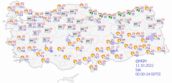 1665412837711.png Kuvvetli sağanak yağış yolda! Meteoroloji'den son dakika uyarısı! Çok sayıda ilde etkili olacak... İstanbul Ankara İzmir hava durumu - 4