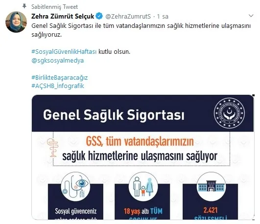 Aile, Çalışma ve Sosyal Hizmetler Bakanı Zehra Zümrüt Selçuk’tan genel sağlık sigortası primi açıklaması