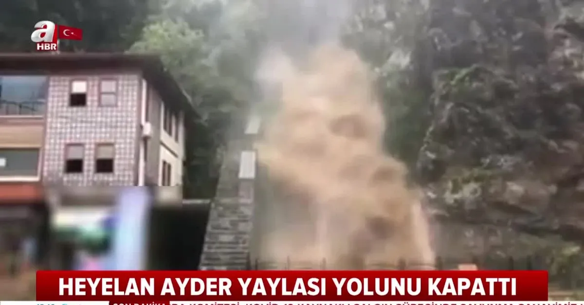 Karadeniz'de heyelan! Ayder Yaylası yolu ulaşıma kapandı