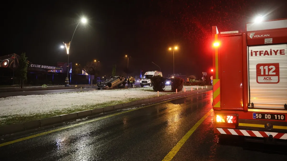 Otomobiliyle takla ataş şahıs kaza yerinden kaçtı