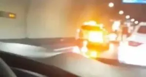 Avrasya Tüneli’nde araç yangını!