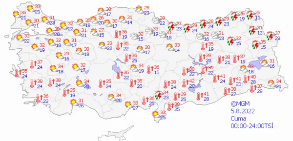 1659278957663.png Sıcak havalara sağanak yağış molası! Meteoroloji'den son dakika uyarısı! Çok sayıda ili etkisi altına alacak... İstanbul Ankara İzmir güncel hava durumu - 12