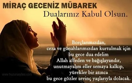 Resimli Miraç Kandili mesajları 2019 ile sevdiklerinizi hatırlayın! En güzel resimli Miraç Kandili mesajları