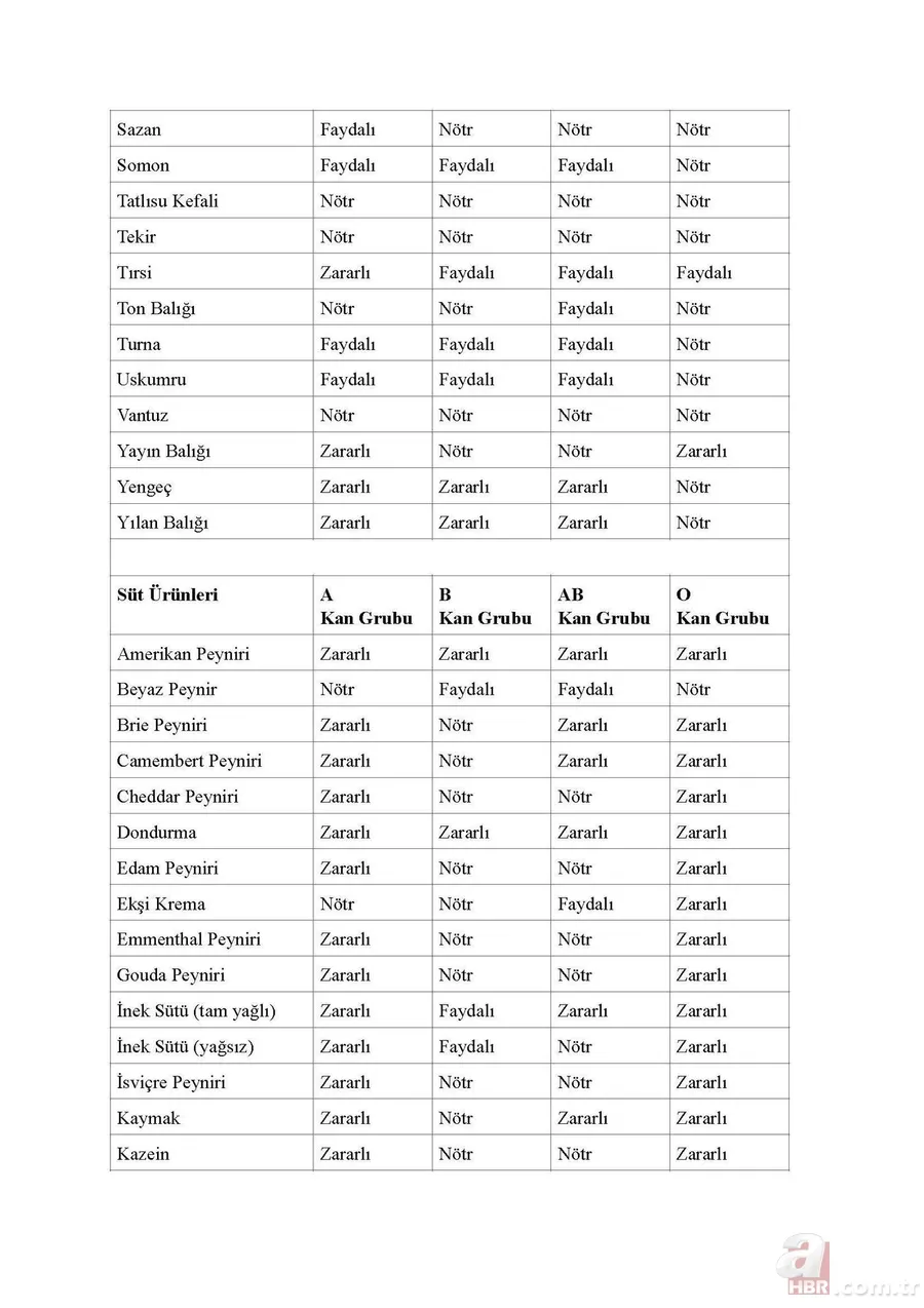 Merak edilen liste açıklandı! Hangi kan grubu hangi besini tüketmeli? 4