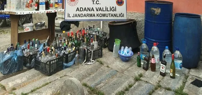 Adana’da 525 litre sahte içki ele geçirildi! 3 şüpheli gözaltında
