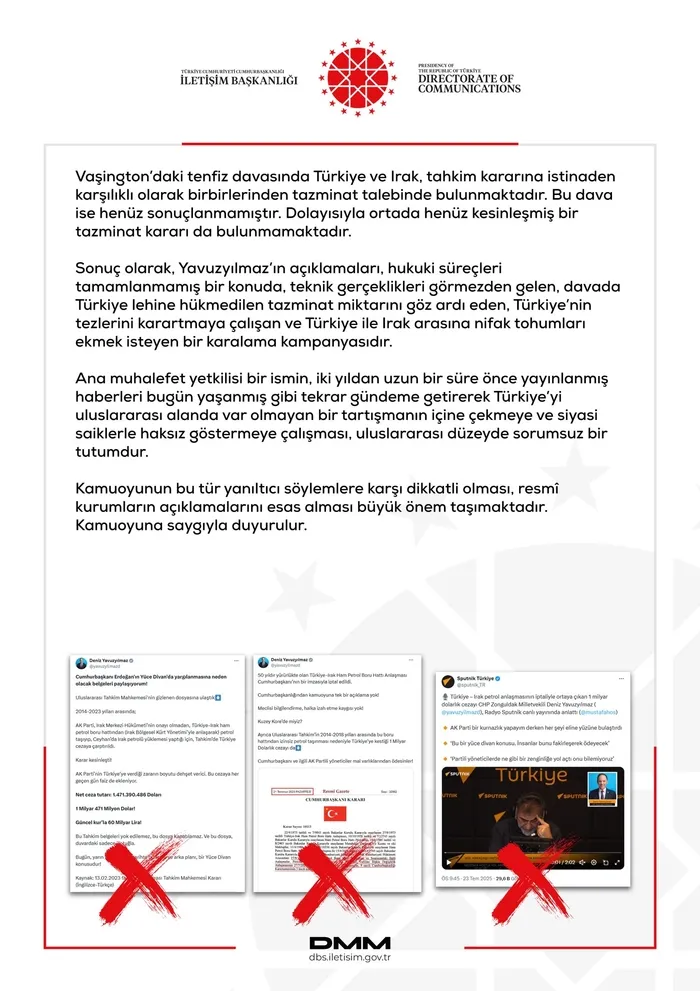 İletişim Başkanlığı’ndan CHP’li Yavuzyılmaz’ın iddialarına yalanlama