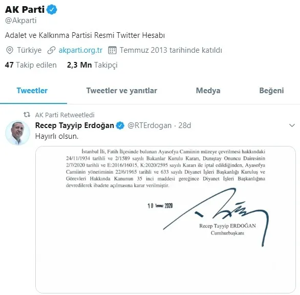 AK Parti İstanbul İl Başkanı Bayram Şenocak’tan Ayasofya mesajı