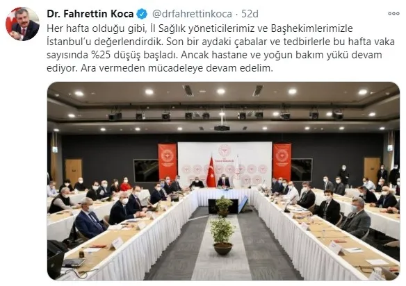 Son dakika: Sağlık Bakanı Fahrettin Koca'dan flaş İstanbul açıklaması! Güzel haberi verdi - 1