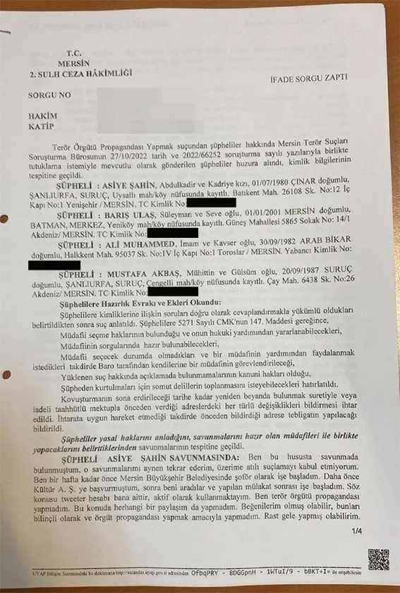 CHP’li Mersin Büyükşehir Belediyesi’nde PKK iltisaklı otobüs şoförü! Asiye Şahin tutuklandı
