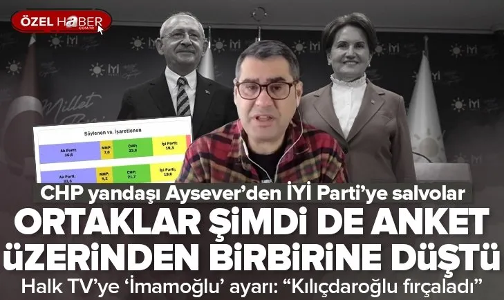 CHP yandaşı Enver Aysever’den İYİ Parti’ye ’anket’ salvosu: Kılıçdaroğlu Halk TV’yi fırçaladı