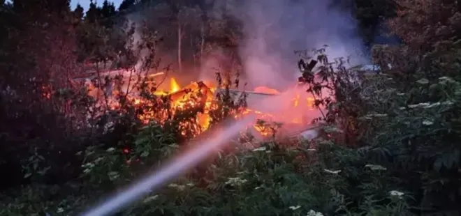 Artvin'de tek katlı ev yangında küle döndü