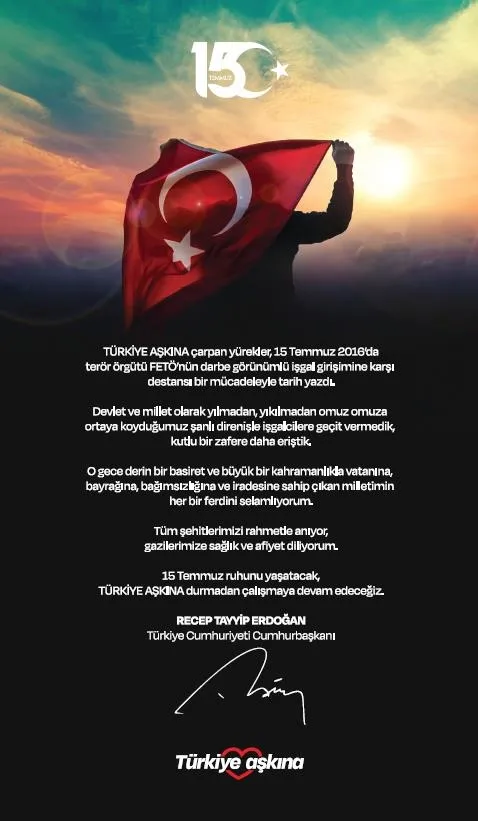 Türkiye aşkına Saraçhane’ye! Başkan Erdoğan’dan 15 Temmuz çağrısı