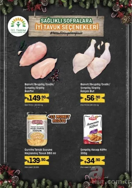 MİGROS 20 Aralık indirim kataloğu yayınladı! Migros’ta bütün piliç 58,90 TL, 5L sıvı yağ 164,90 TL, 2,5 kg pilavlık pirinç 82,90 TL… 23