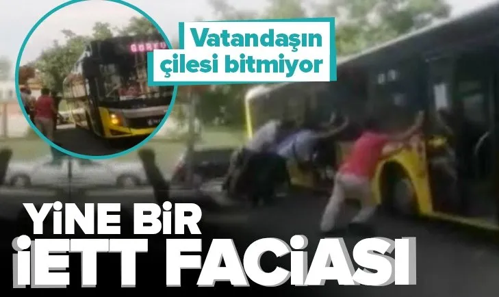 Son dakika: Yine bir İETT faciası: Otobüs yolda asılı kaldı! Vatandaşlar kurtarmak için seferber oldu