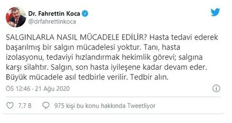 Sağlık Bakanı Fahrettin Koca'dan koronavirüs salgını ile ilgili çarpıcı sözler: Büyük mücadele asıl... - 1