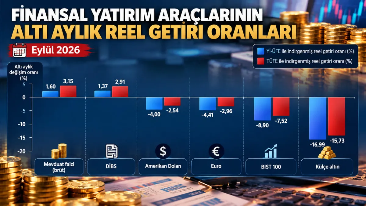 Altı aylık dönemde de mevduat faizi reel getiride ilk sırada yer aldı. (A Haber Grafik Ekibi)