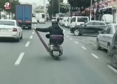 Akan trafikte hayrete düşüren görüntü