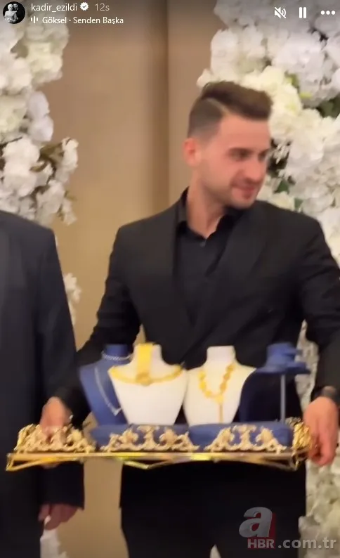 Kadir Ezildi düğün gibi nişan yaptı! Kayınvalide bir tepsi altın taktı 6