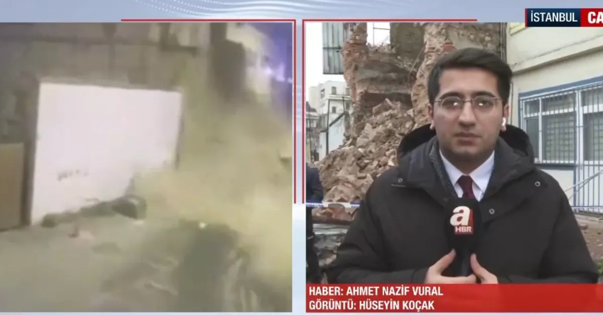 Tarihi metruk binanın duvarı yıkıldı!