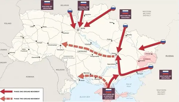Rusya Ukrayna’yı böyle işgal edecek! İlk haritalar yayınlandı! Plan belli oldu...