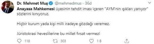 isiklar-yaniyor-paylasimina-tepkiler-cig-gibi-hukuk-uzerinden-bir-tehdit-vurgusu-kabul-edilemez-1602620425183.jpg "Işıklar yanıyor" paylaşımına tepkiler çığ gibi: Hukuk üzerinden bir tehdit vurgusu kabul edilemez! - 6