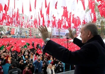 Denizli'de Erdoğan'a coşkulu karşılama