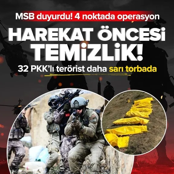 MSB duyurdu! 32 PKK’lı daha sarı torbada