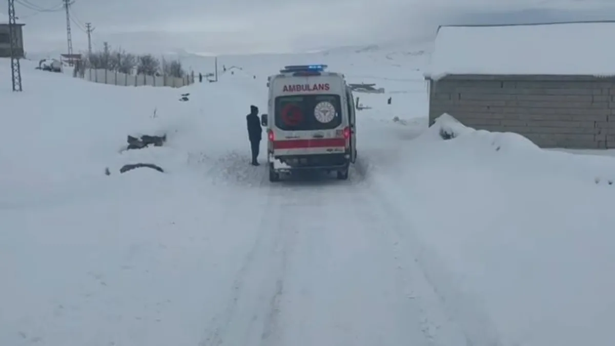 Ağrı'da yolların açılmasıyla hastalar hastaneye ulaştırıldı
