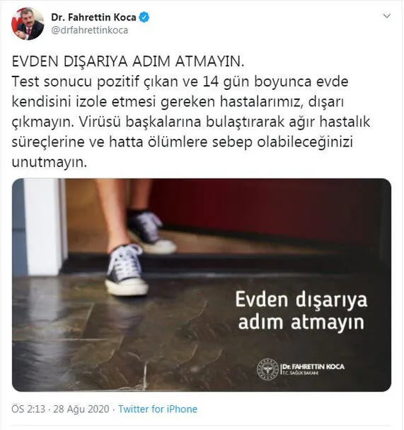 Son dakika: Bakan Koca'dan test sonucu pozitif çıkan hastalara uyarı - 1