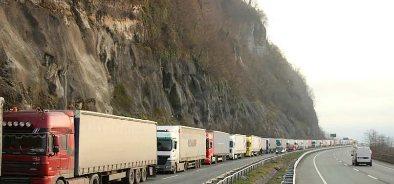 Sarp Sınır Kapısı'nda 12 kilometrelik tır kuyruğu oluştu