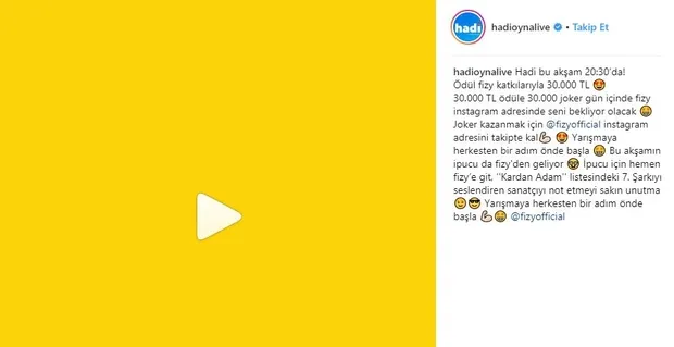 Hadi ipucu 20.30: Fizy'nin Kardan Adam listesinin 7.şarkısını kim söylüyor? Hadi 15 Ocak - 2