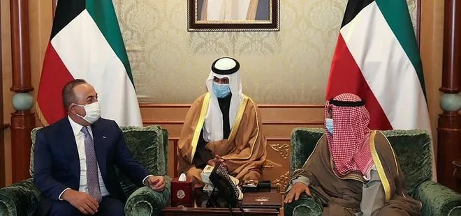 Son dakika: Dışişleri Bakanı Mevlüt Çavuşoğlu, Kuveyt Emiri Şeyh Nevvaf tarafından kabul edildi