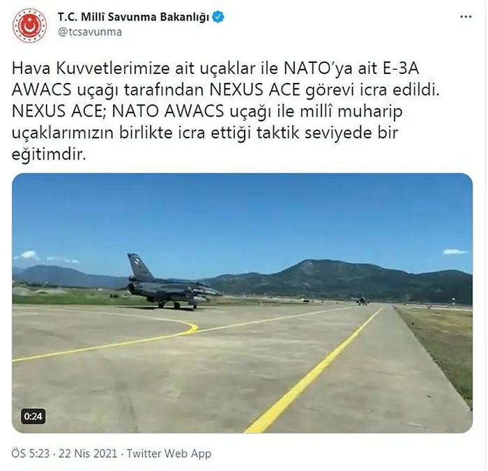 Milli Savunma Bakanlığı: NEXUS ACE görevi gerçekleştirildi