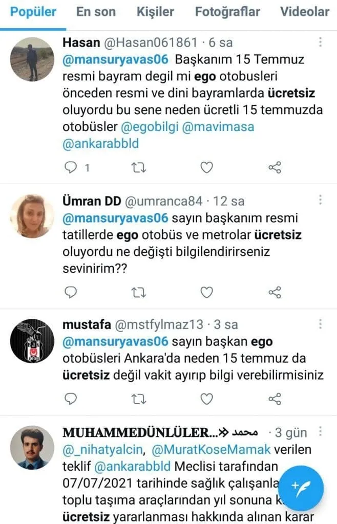 Ankara Büyükşehir Belediyesinden (ABB) tepki toplayan 15 Temmuz kararı! Toplu ulaşımı ücretsiz yapmadı - 4