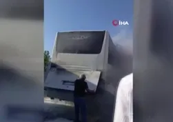 Ankara'da seyir halindeki otobüste yangın! Araç maddi hasar aldı
