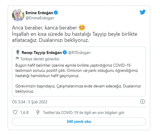 Başkan Recep Tayyip Erdoğan’ın koronavirüs testi pozitif çıktı