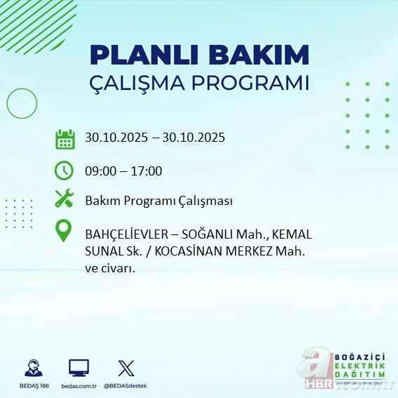 BEDAŞ duyurdu! İstanbul’da 24 ilçede elektrik kesintisi: Hangi ilçelerde kesinti olacak? 5