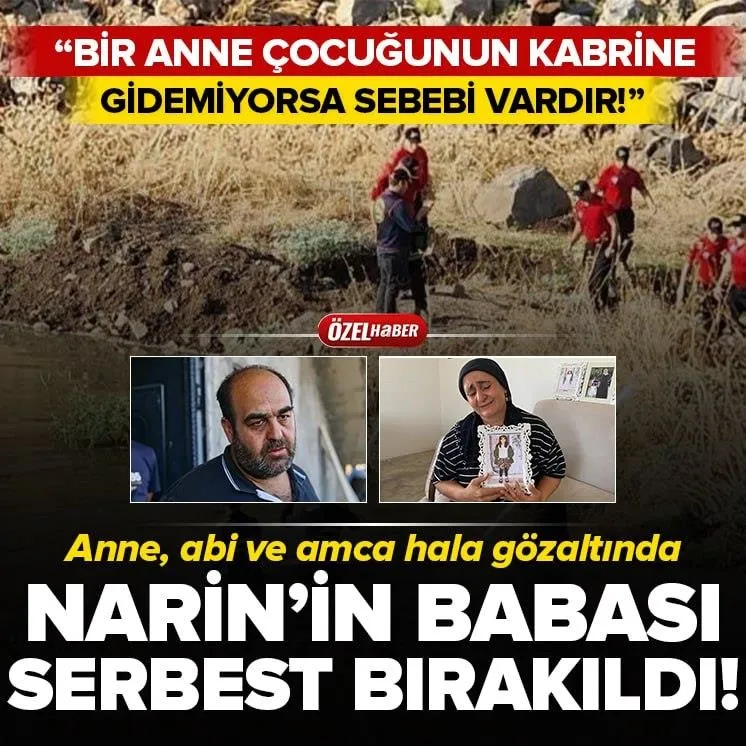 Narinin babası Arif Güran serbest bırakıldı