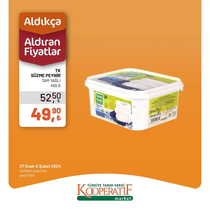 Tarım Kredi Market indirim için son gün! TK’da tost peyniri 129,90 TL, zeytin 129,90 TL, beyaz peynir 109,90 TL, çay 106,90 TL, tereyağı 59,00 TL… - 7