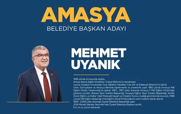 Mehmet Uyanık kimdir, kaç yaşında, nereli? 31 Mart 2024 Amasya yerel seçim belediye başkan adayları listesi…