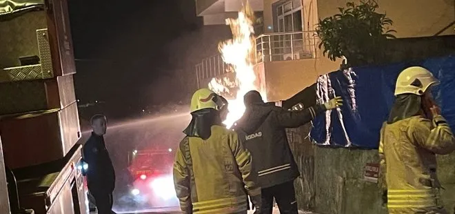 Beykoz’da 3 katlı binanın doğalgaz panosunda yangın