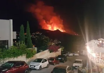 Bodrum Küdür sit alanında yangın çıktı