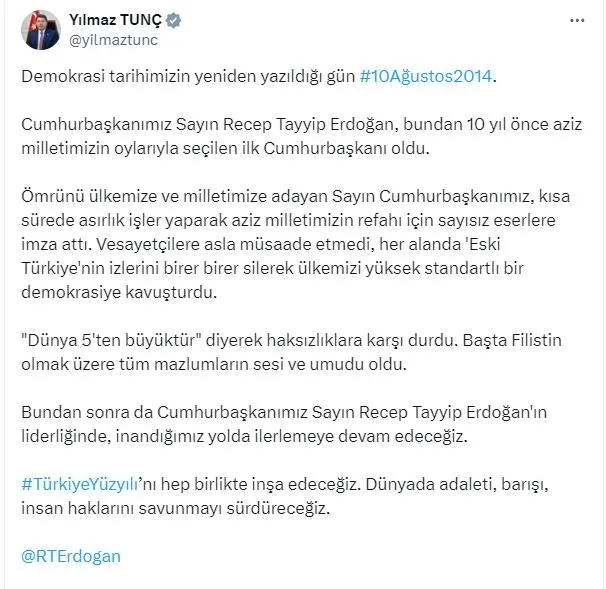 kabine-uyelerinden-baskan-erdogana-tebrik-1723319319426.jpeg Kabine üyelerinden Başkan Erdoğan'a tebrik! Görevinin 10'uncu yılını... - 2