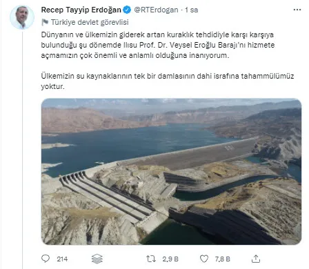 Son dakika: Ilısu ve HES Barajı Başkan Erdoğan’ın katılımıyla açıldı