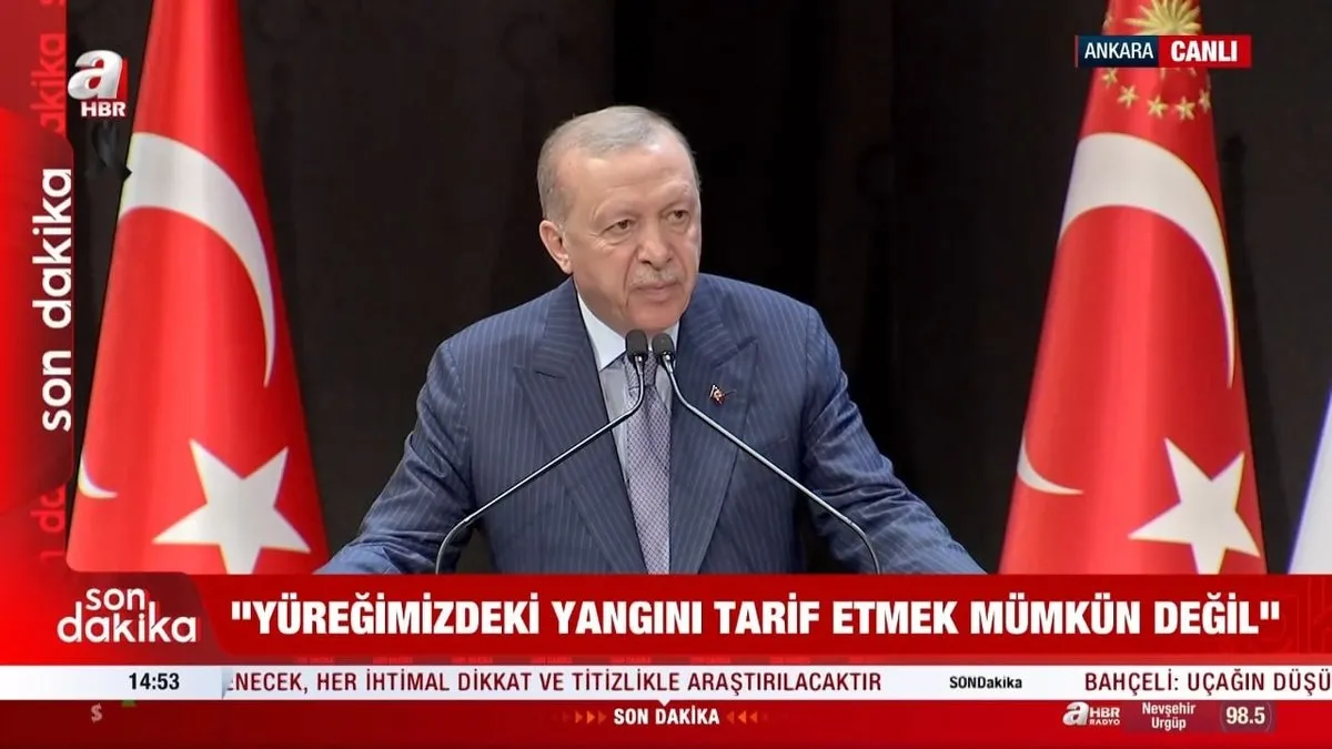 Başkan Erdoğan: Yüreğimizdeki yangını tarif edemeyiz