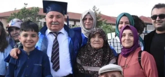 40 yıl önce bıraktığı üniversiteden 63 yaşında mezun oldu!