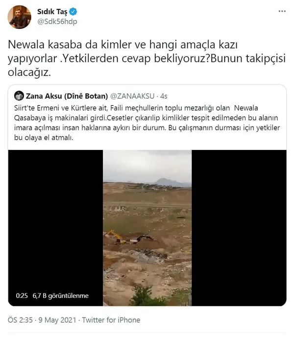 HDP’li vekillerin toplu mezar dedikleri yerde hurda çıkarma işi çıktı!