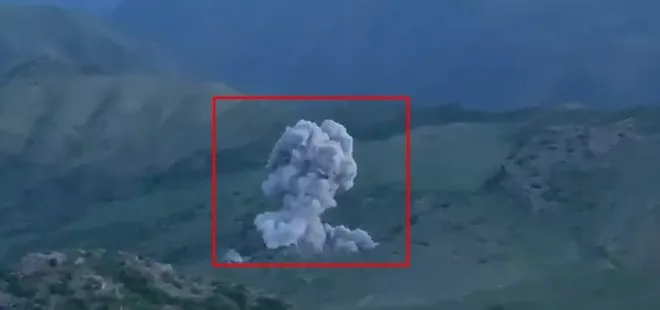 Irak kuzeyinde PKK’ya darbe! İşte Pençe-Şimşek ve Pençe-Yıldırım operasyonlarından bombalama görüntüsü